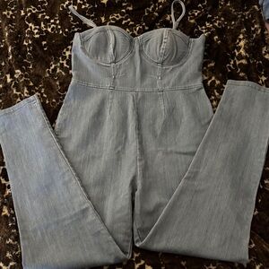 Haute Monde Light Wash Denim Jumpsuit